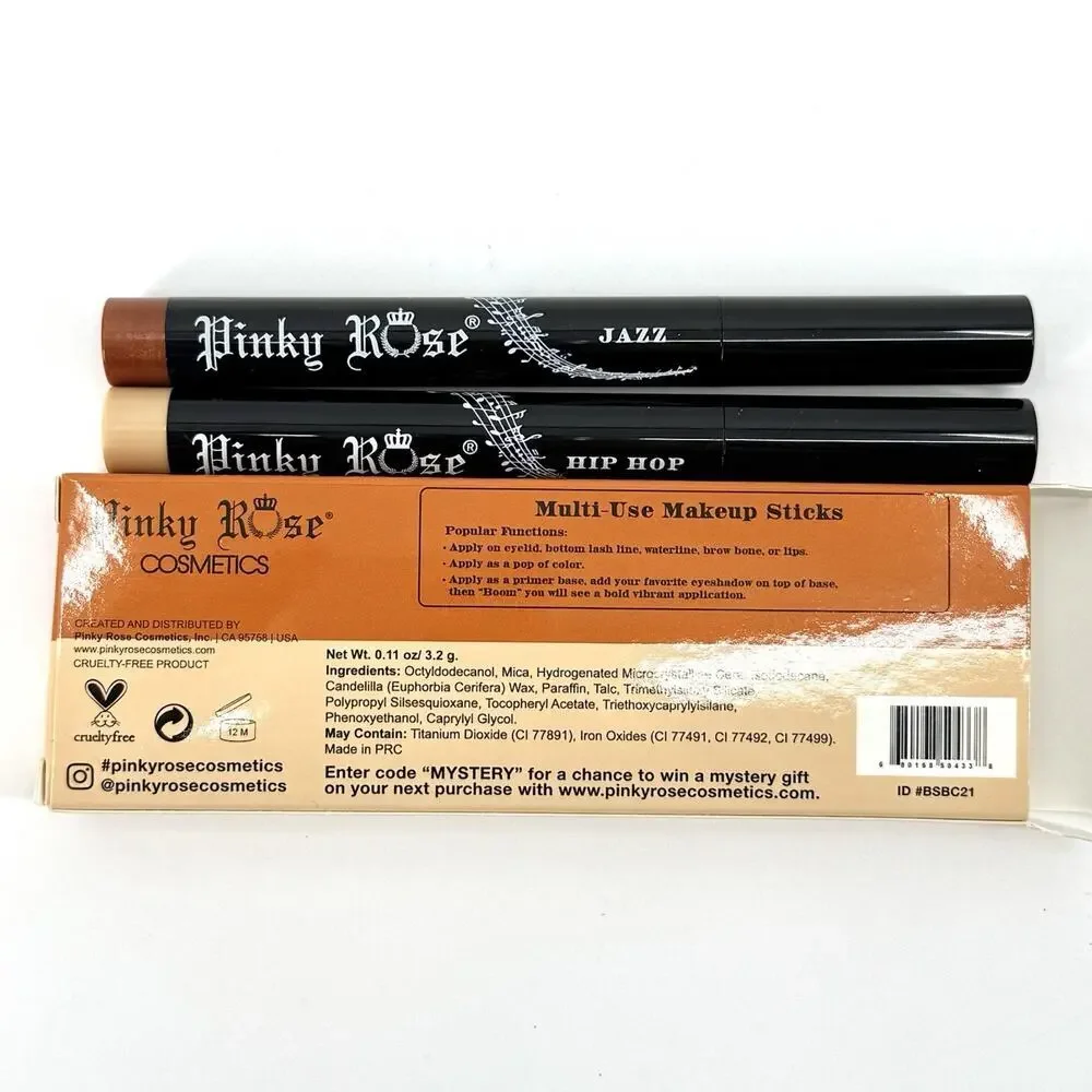 Pinky Rose Cosmetics Pump Your Bass 2 Eye Makeup Sticks in JAZZ and HIP HOP NOB